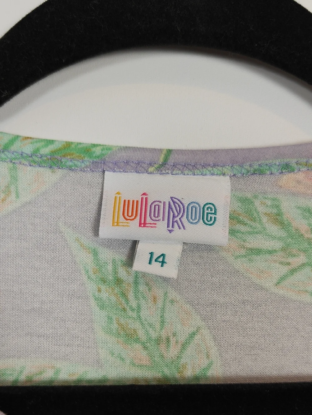 Lularoe NWT Gracie Girls Floral Short Sleeve Tee  Purple, Orange & Green Size 14